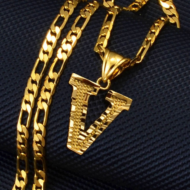 A-Z Letters Pendant Necklaces for Women Men