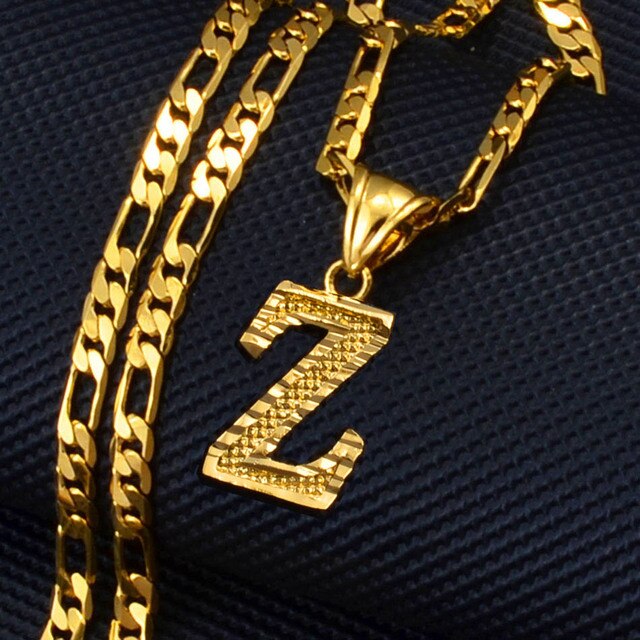 A-Z Letters Pendant Necklaces for Women Men