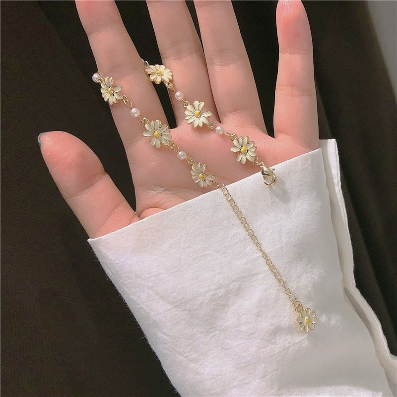 New Korean Style Long Daisy Flower Earrings