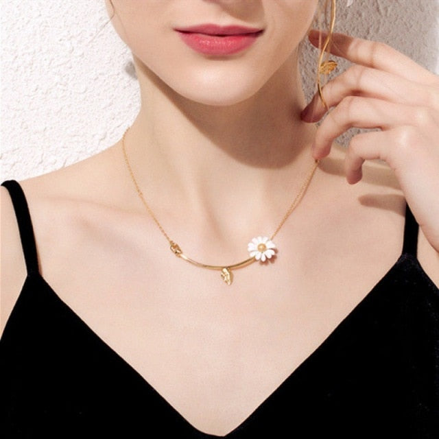 New Korean Style Long Daisy Flower Earrings