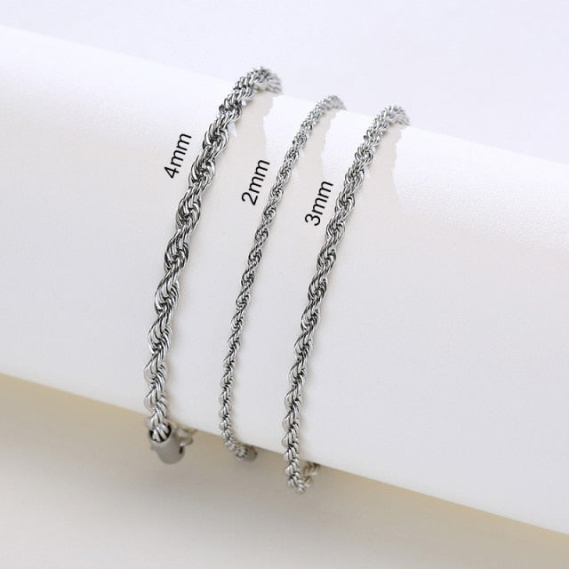 Charming Flash Twisted Rope Chain Bracelets for Women