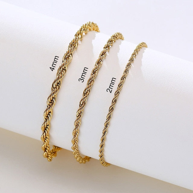 Charming Flash Twisted Rope Chain Bracelets for Women