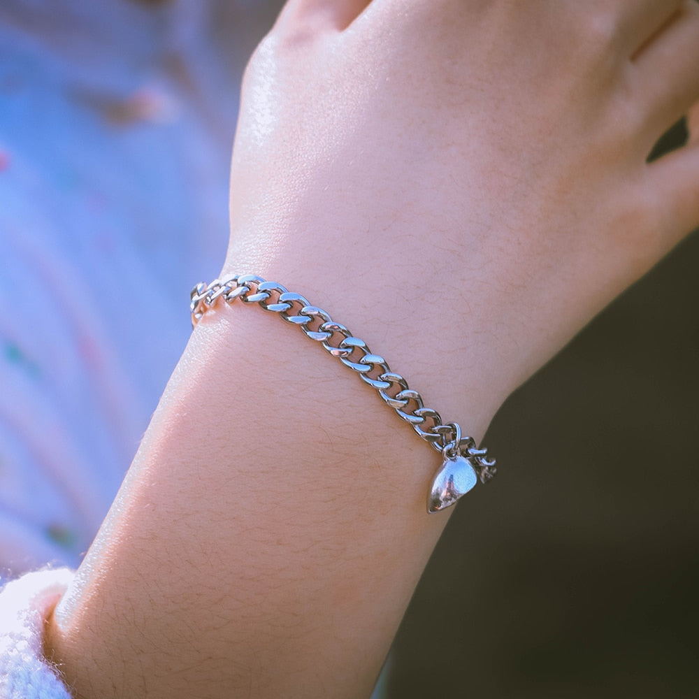 Heart shaped Magnet attraction Bracelet for couples