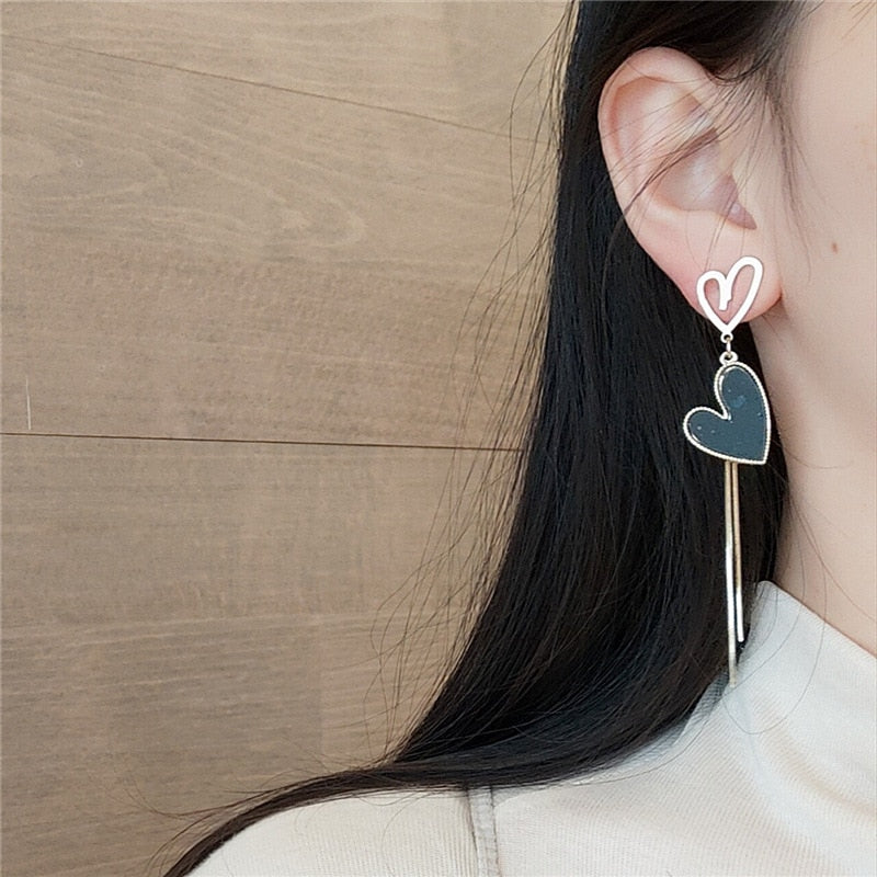 Korean Fashion Asymmetric Love Earrings