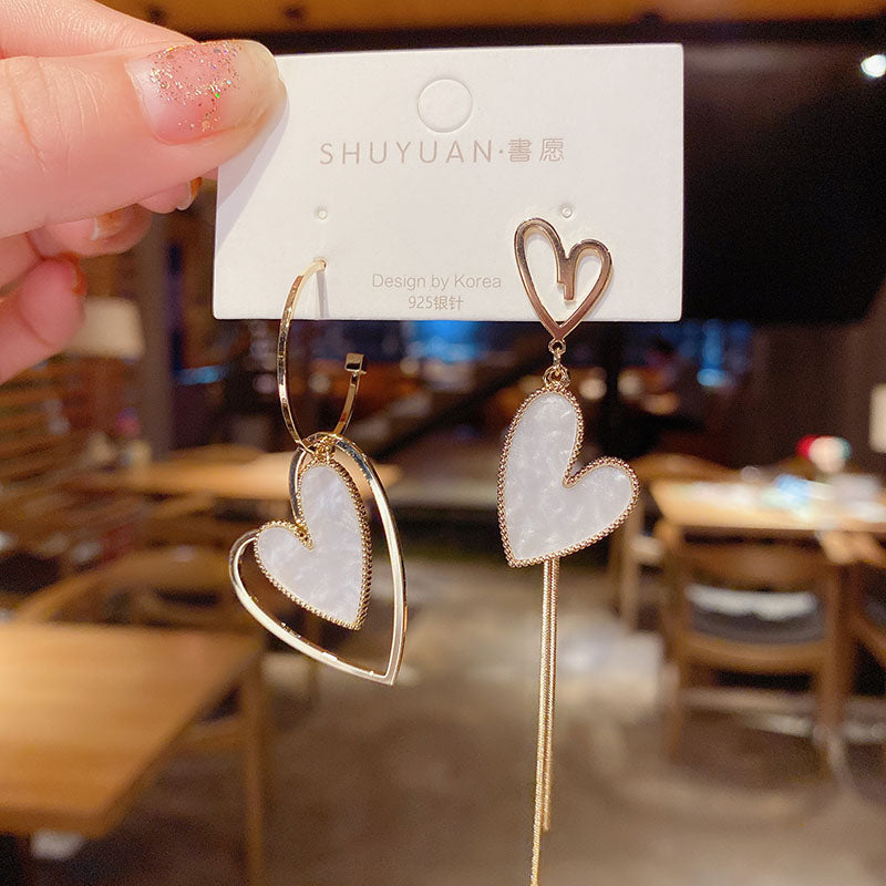 Korean Fashion Asymmetric Love Earrings