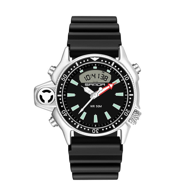 Fashion Men's Quartz Digital Watch Waterproof Sports Stop-Watch