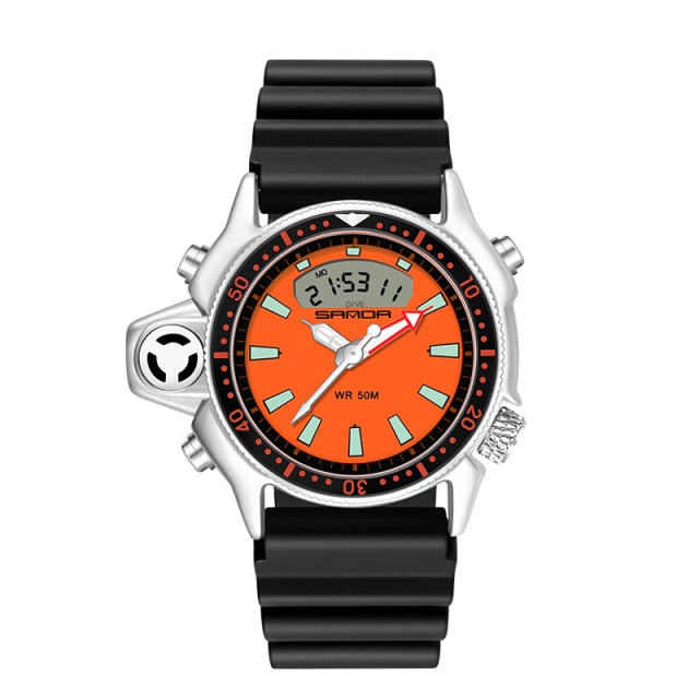 Fashion Men's Quartz Digital Watch Waterproof Sports Stop-Watch
