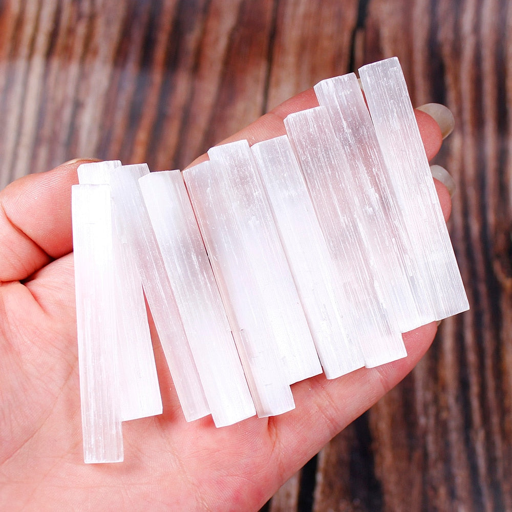 10pcs Natural  Selenite Crystal Stick Chips