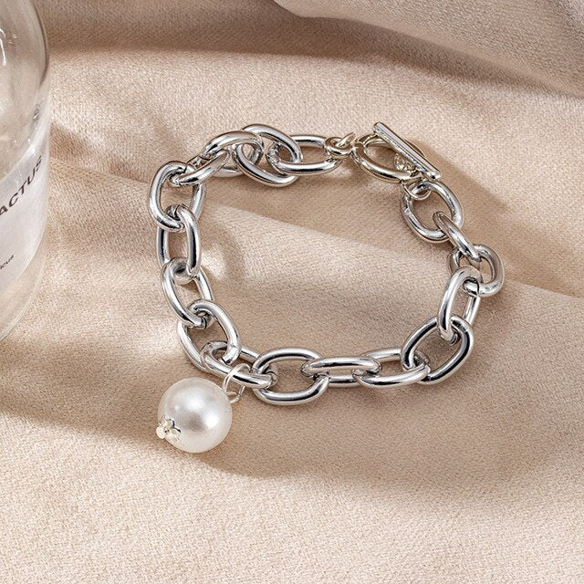 Bohemian Luxury Vintage Portrait Pearl Gold Bracelet