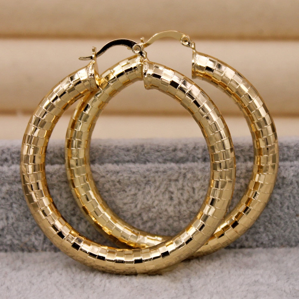 Classic Trendy Eardrop Round Gold Earring Hoop Earrings For Women