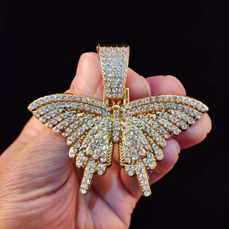 Hip Hop Butterfly Pendant Necklace