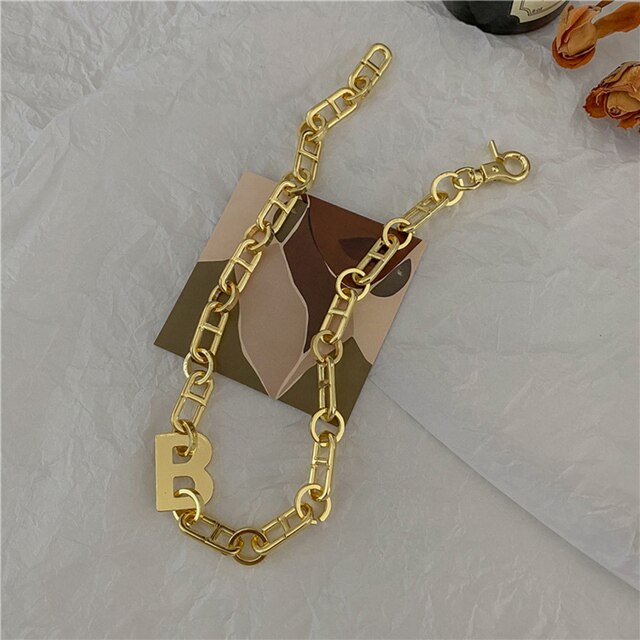 Fashion Gold Color Metal Letter B Earrings Bracelets