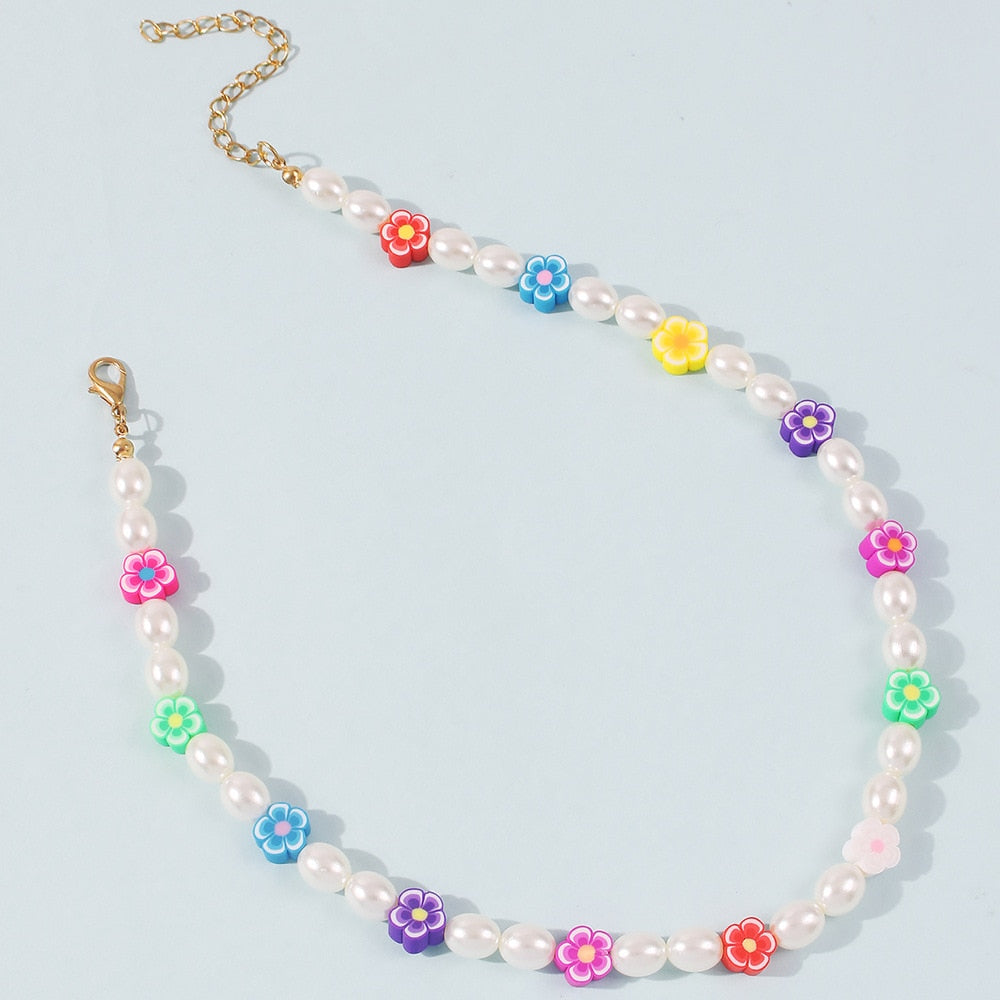 Korean Bohemian Imitation Pearl Necklace
