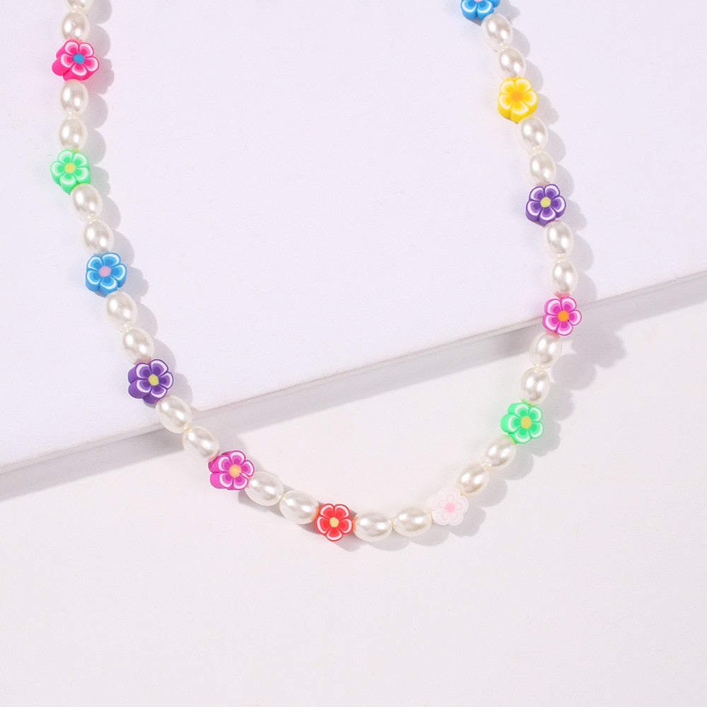 Korean Bohemian Imitation Pearl Necklace