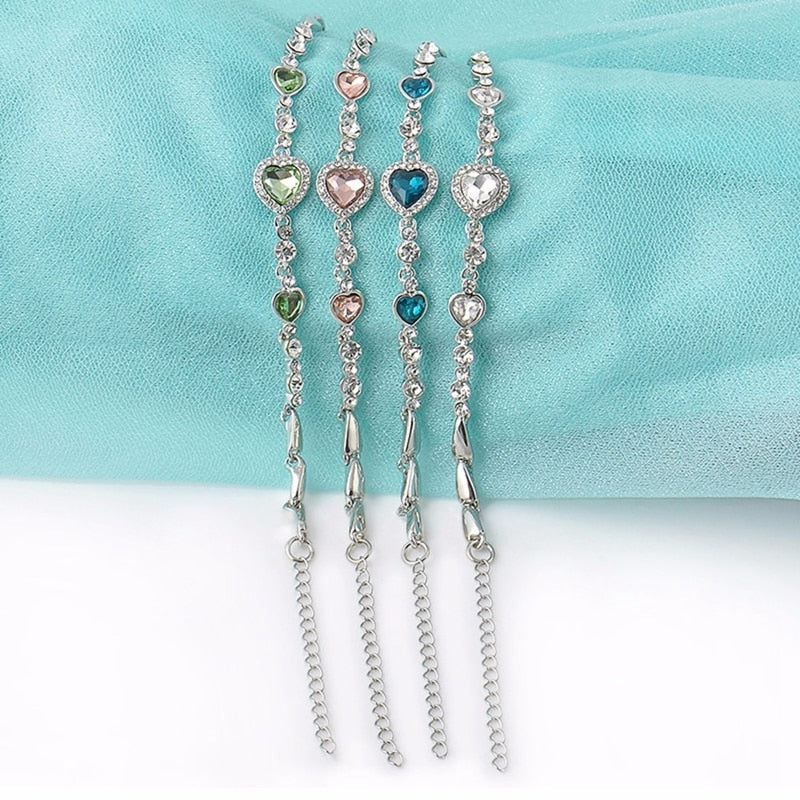 Ladies Crystal Rhinestone Bangle Ocean Blue Bracelet