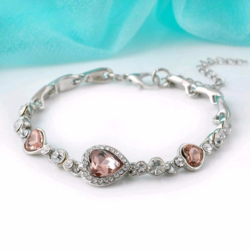 Ladies Crystal Rhinestone Bangle Ocean Blue Bracelet