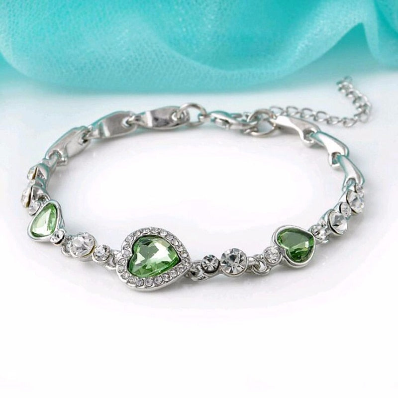 Ladies Crystal Rhinestone Bangle Ocean Blue Bracelet
