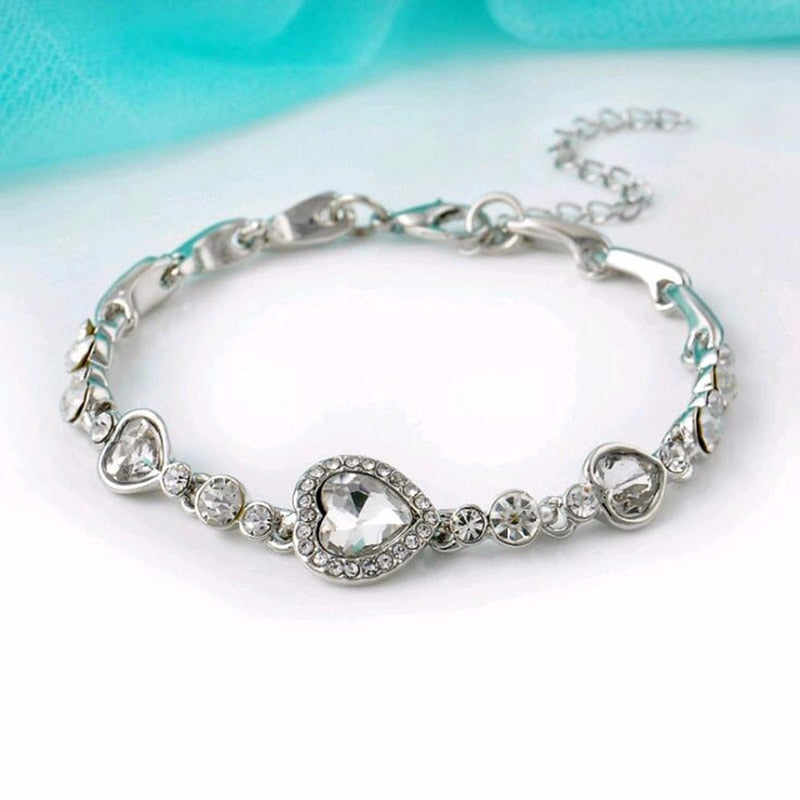 Ladies Crystal Rhinestone Bangle Ocean Blue Bracelet
