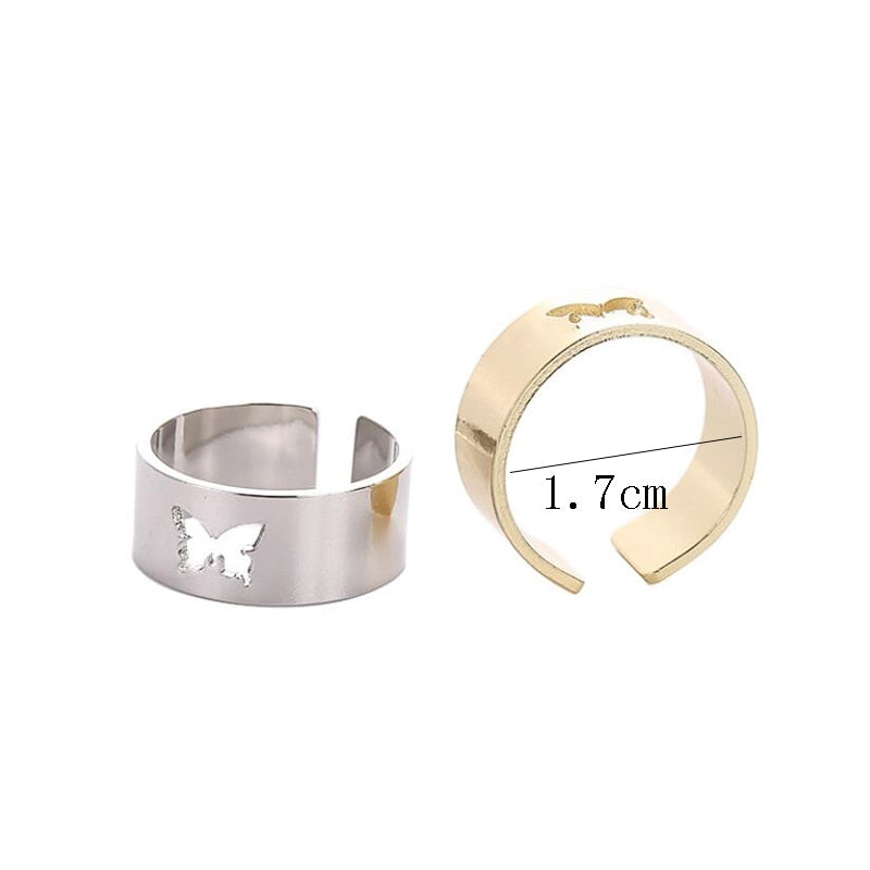 Couple Rings Butterfly Matching Rings