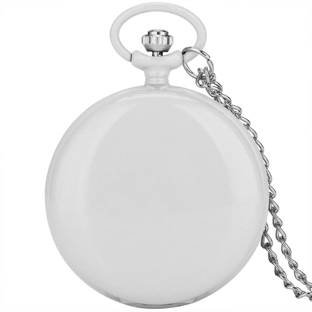 Luxury Smooth Silver Pendant Pocket FOB Watch