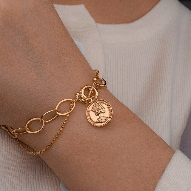 Fashion Gold Multilayer Beads Pearl Bracelets for Women