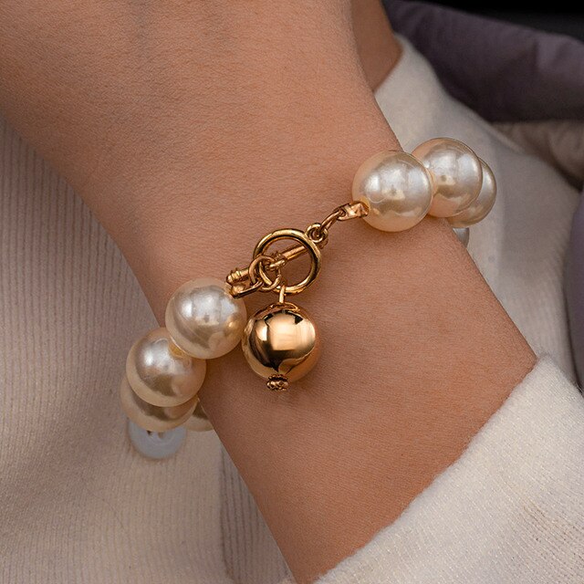 Fashion Gold Multilayer Beads Pearl Bracelets for Women