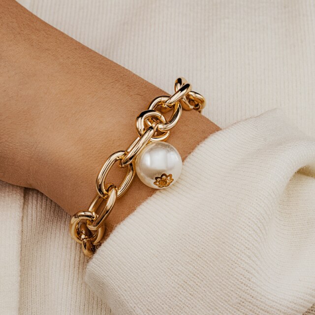 Fashion Gold Multilayer Beads Pearl Bracelets for Women