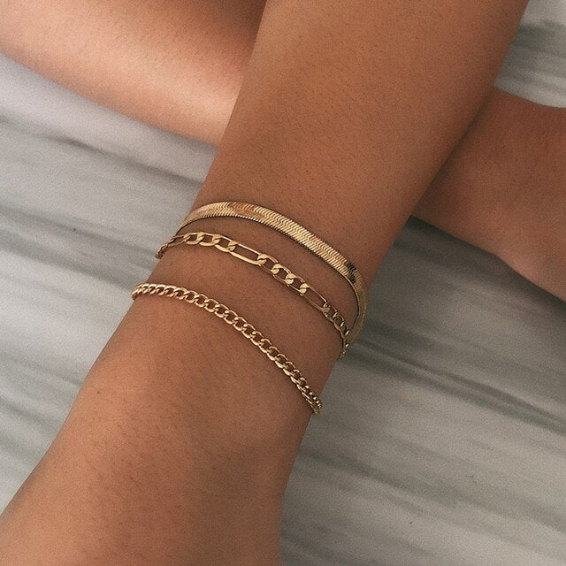Fashion Gold Multilayer Beads Pearl Bracelets for Women
