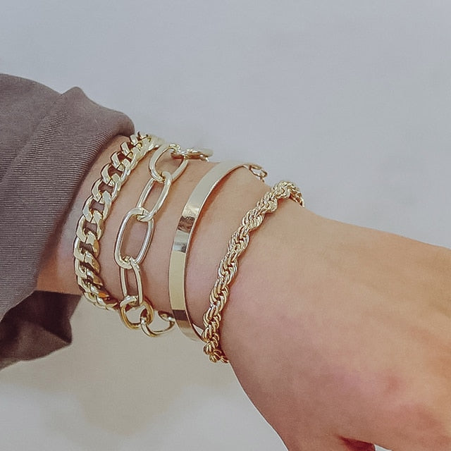 Fashion Gold Multilayer Beads Pearl Bracelets for Women