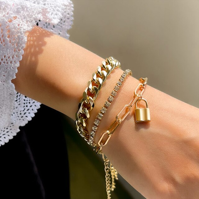 Fashion Gold Multilayer Beads Pearl Bracelets for Women