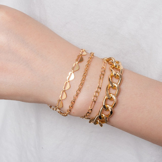Fashion Gold Multilayer Beads Pearl Bracelets for Women