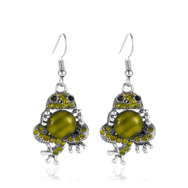 Classic Design Green Frog Pendant Jewelry Set