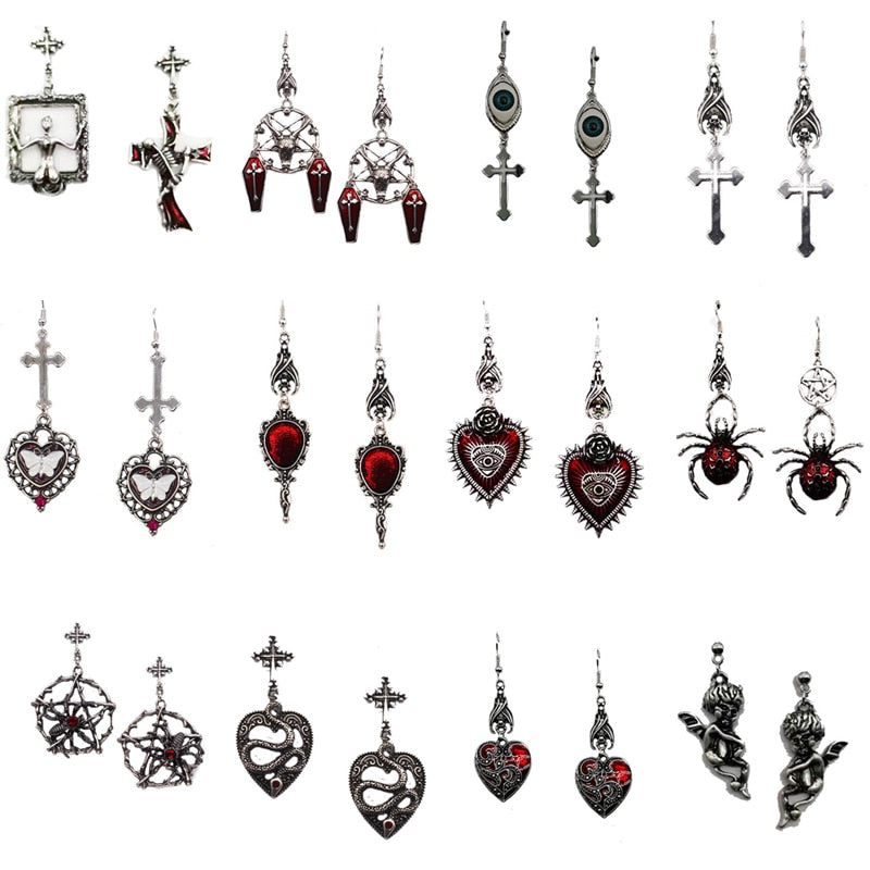Goth Mysterious Dark Coffin Drop Earrings