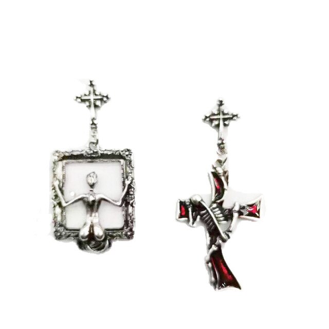 Goth Mysterious Dark Coffin Drop Earrings