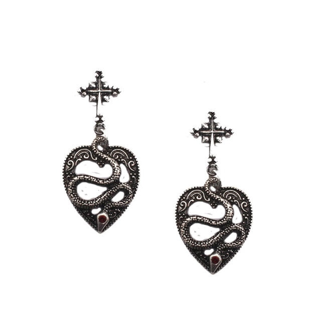 Goth Mysterious Dark Coffin Drop Earrings