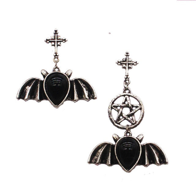 Goth Mysterious Dark Coffin Drop Earrings