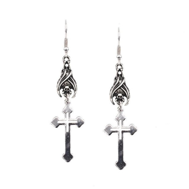 Goth Mysterious Dark Coffin Drop Earrings