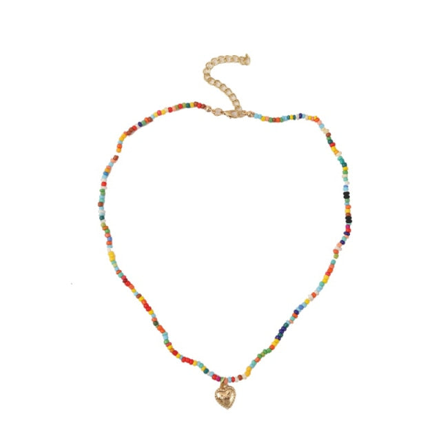 Beach Style Fashion Blue Glass Beaded Long Necklaces