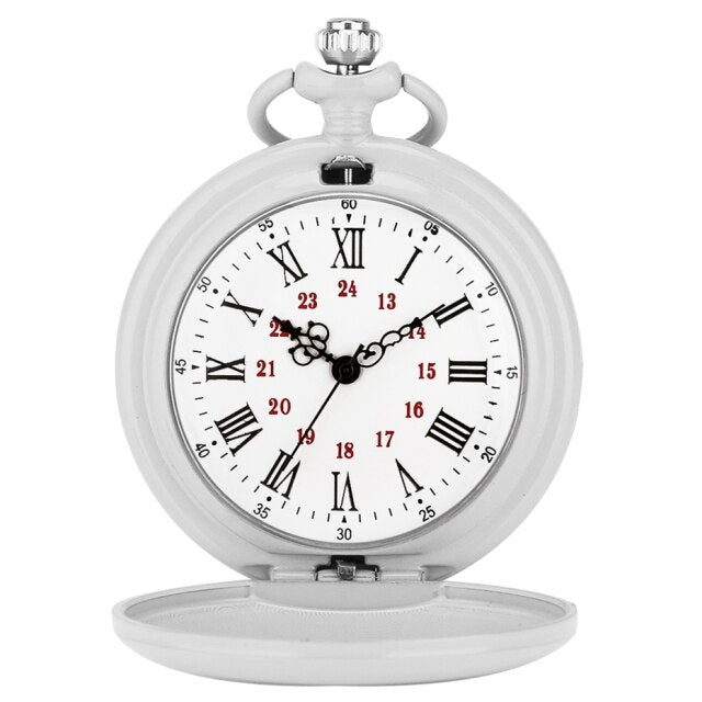 Silver Smooth Quartz Pocket Watch