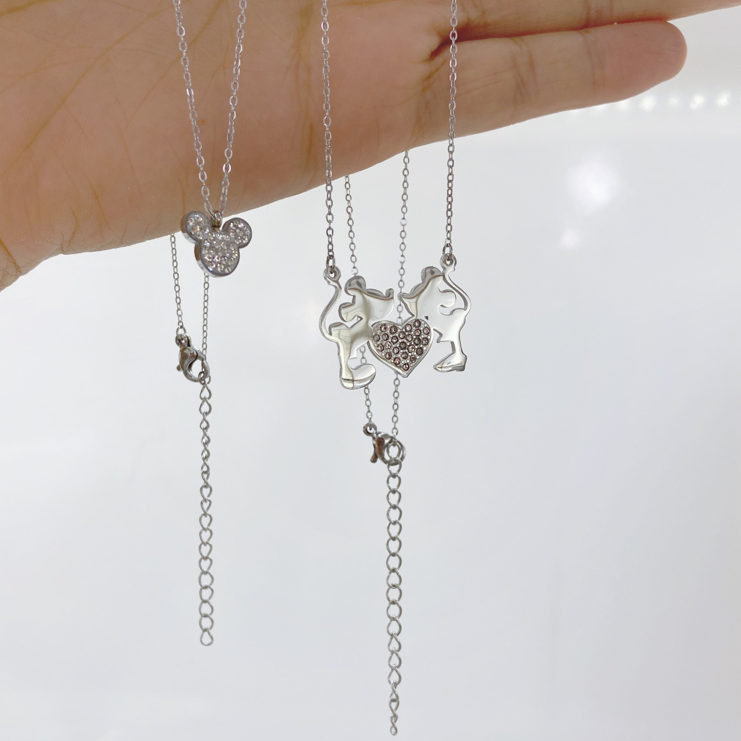 Cartoon Kawaii Mouse Pendant Necklace set
