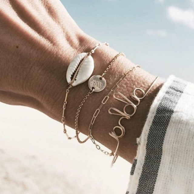 Bohemian Mixed Golden Shell Starfish Bracelet Women