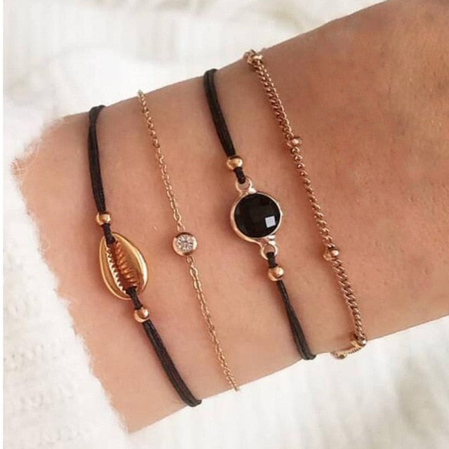 Bohemian Mixed Golden Shell Starfish Bracelet Women