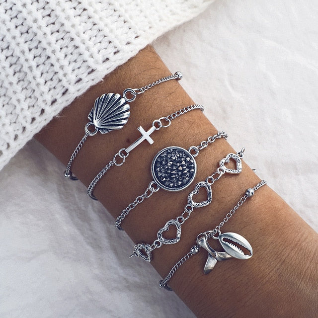 Bohemian Mixed Golden Shell Starfish Bracelet Women