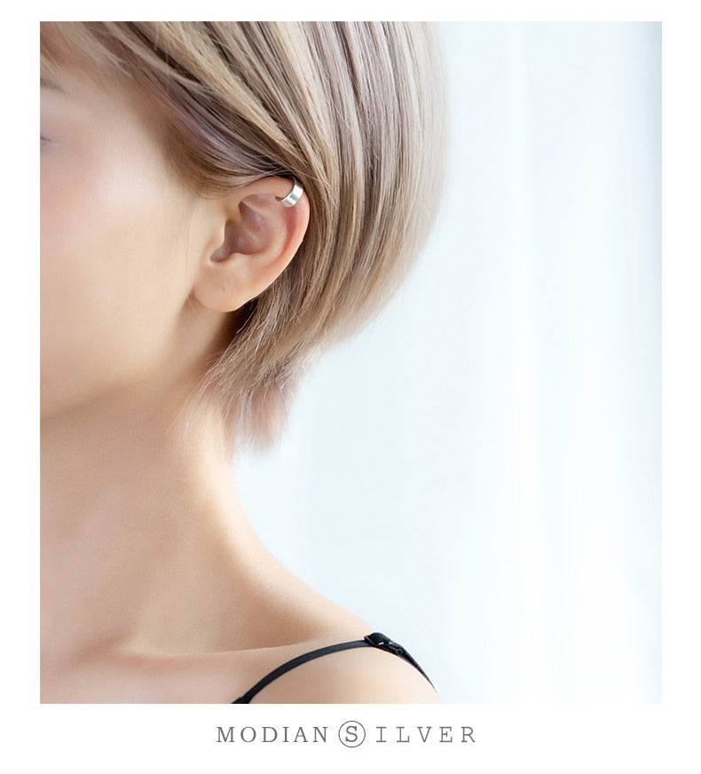 Minimalism Charm Earring Trendy 925 Sterling Silver Round Clip Earrings