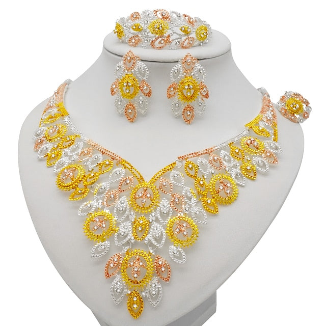 New Nigerian Wedding African Costume Jewelry Set