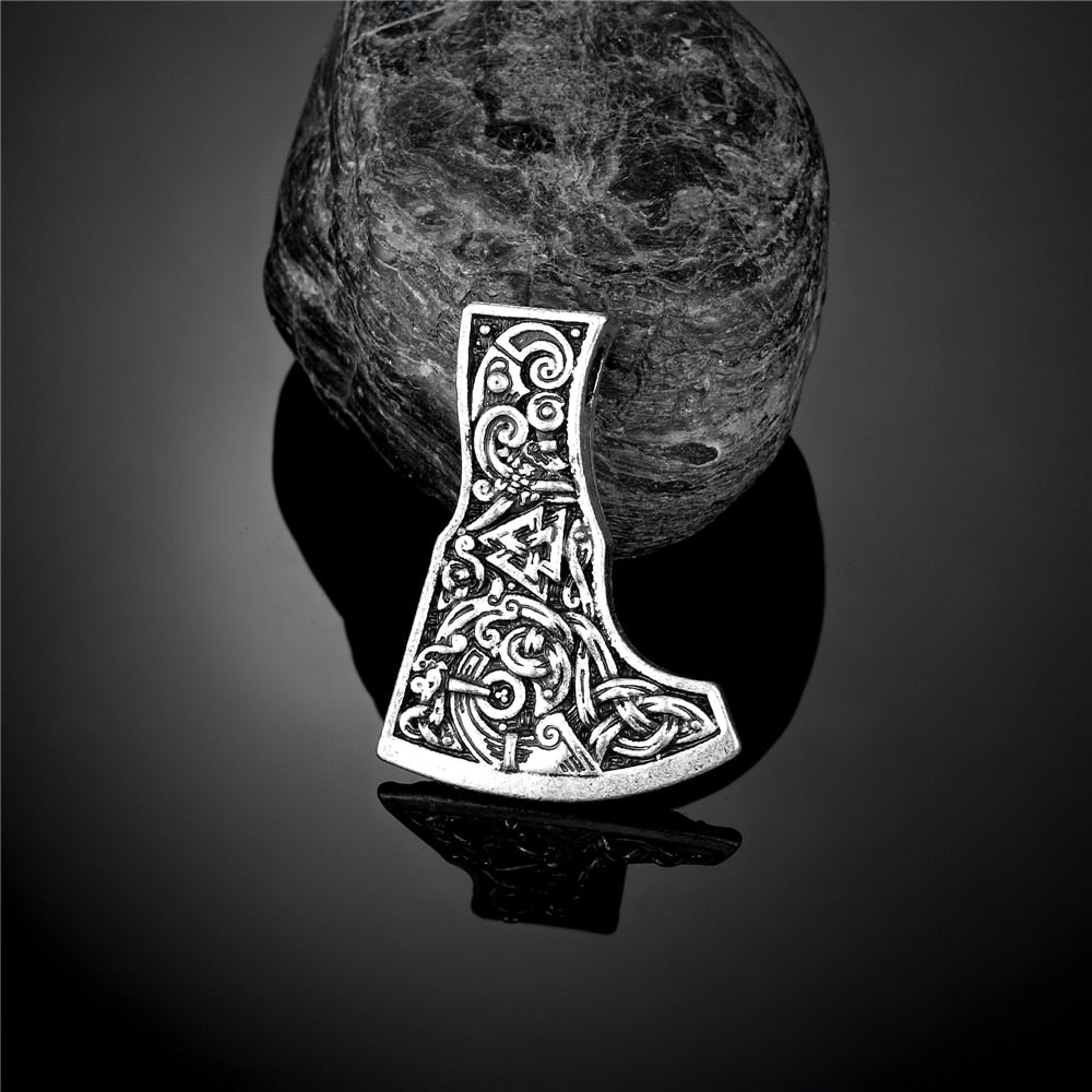 Men Thor's Axe Pendant Vikings Vegvisir Rune Amulet