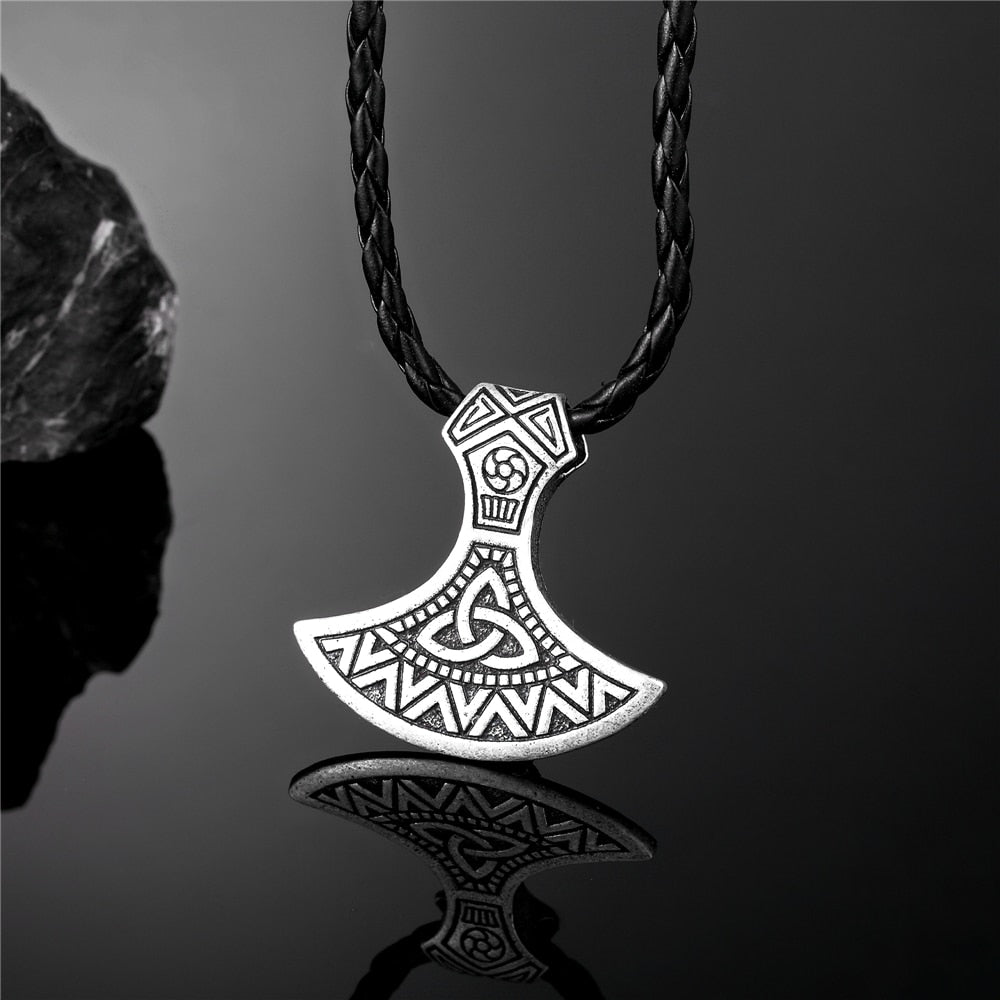 Men Thor's Axe Pendant Vikings Vegvisir Rune Amulet