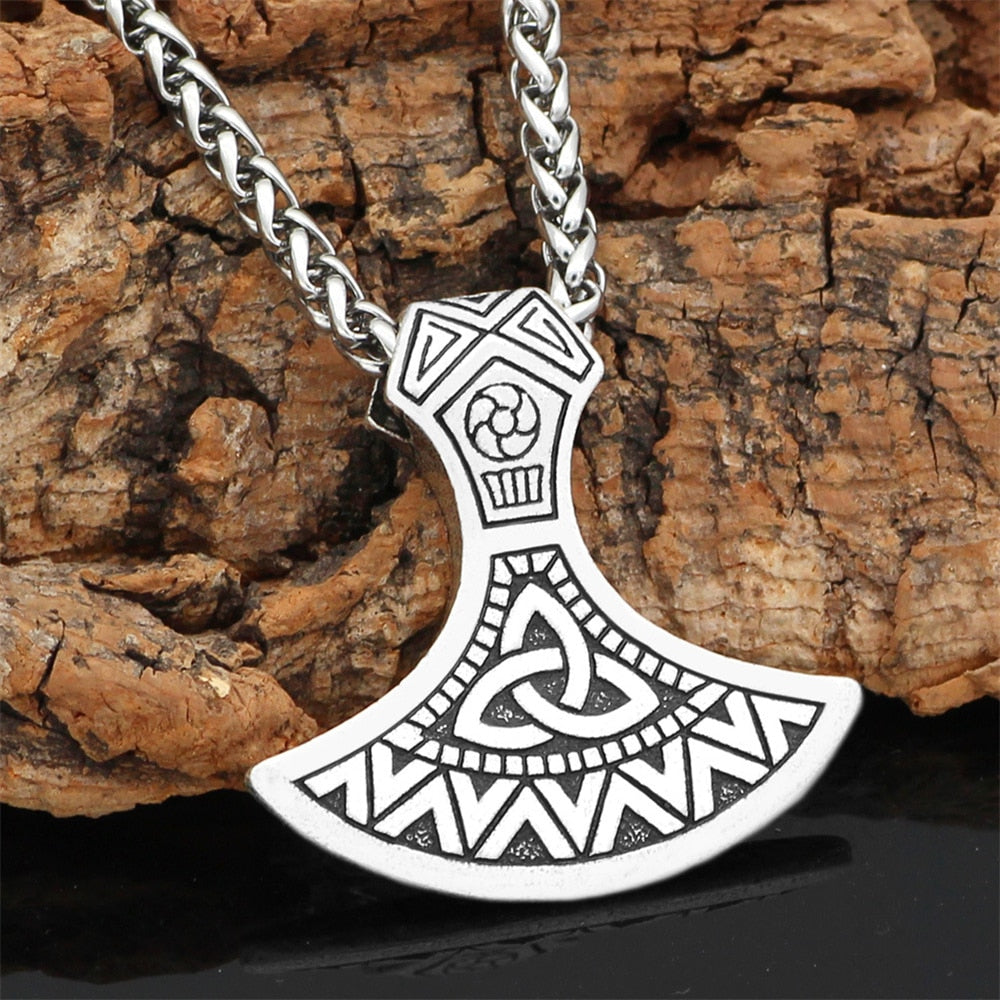 Men Thor's Axe Pendant Vikings Vegvisir Rune Amulet