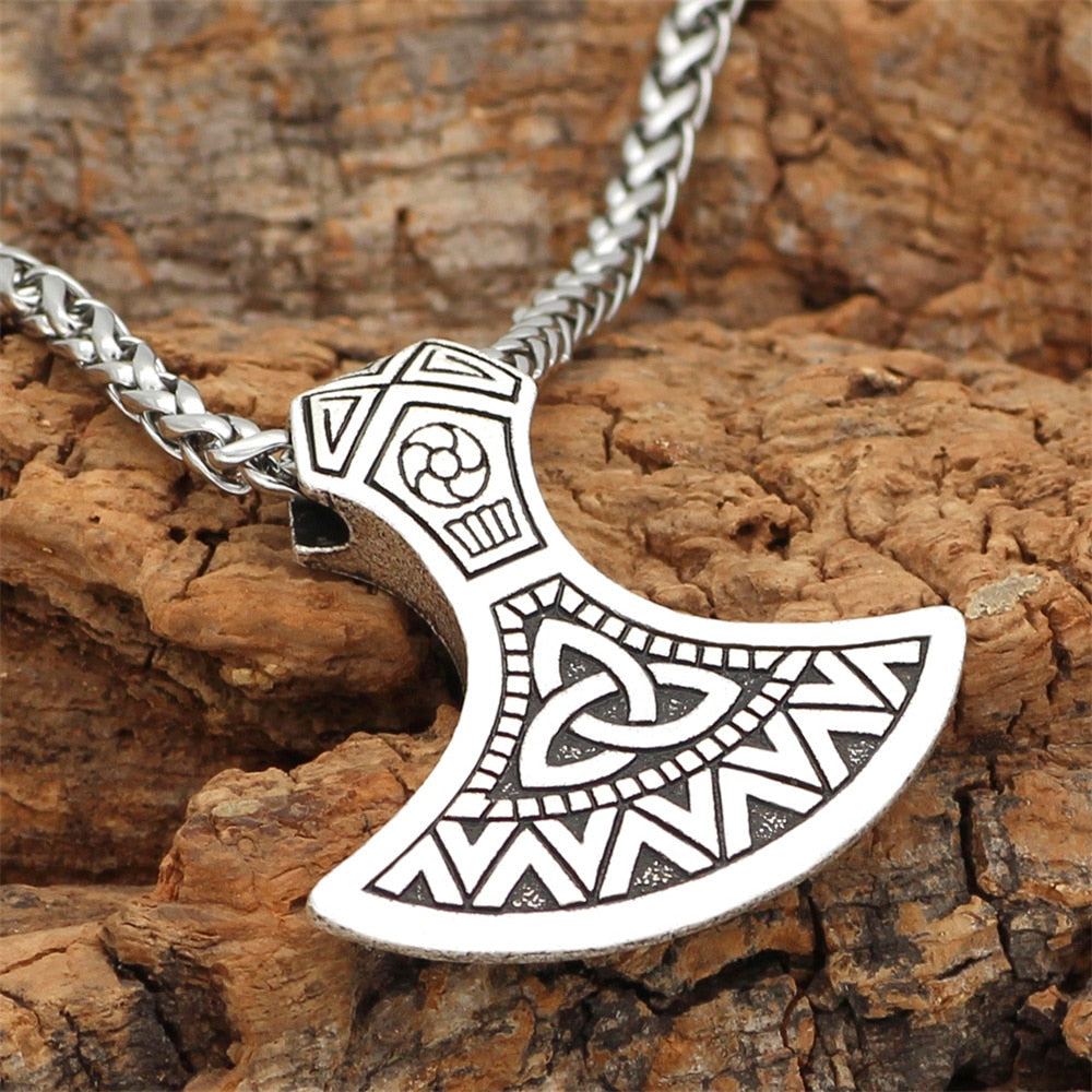 Men Thor's Axe Pendant Vikings Vegvisir Rune Amulet