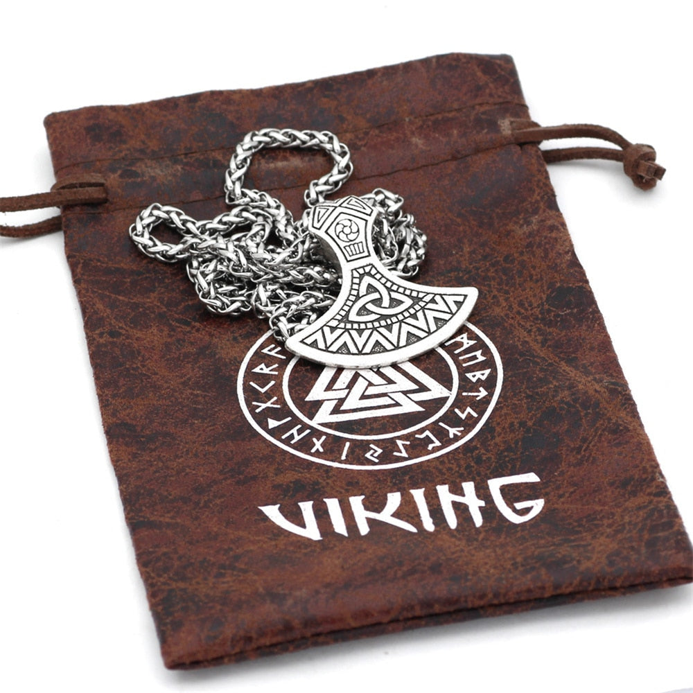 Men Thor's Axe Pendant Vikings Vegvisir Rune Amulet